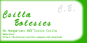 csilla bolcsics business card